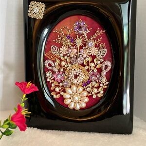 Elegant Floral Jeweled Wall Art